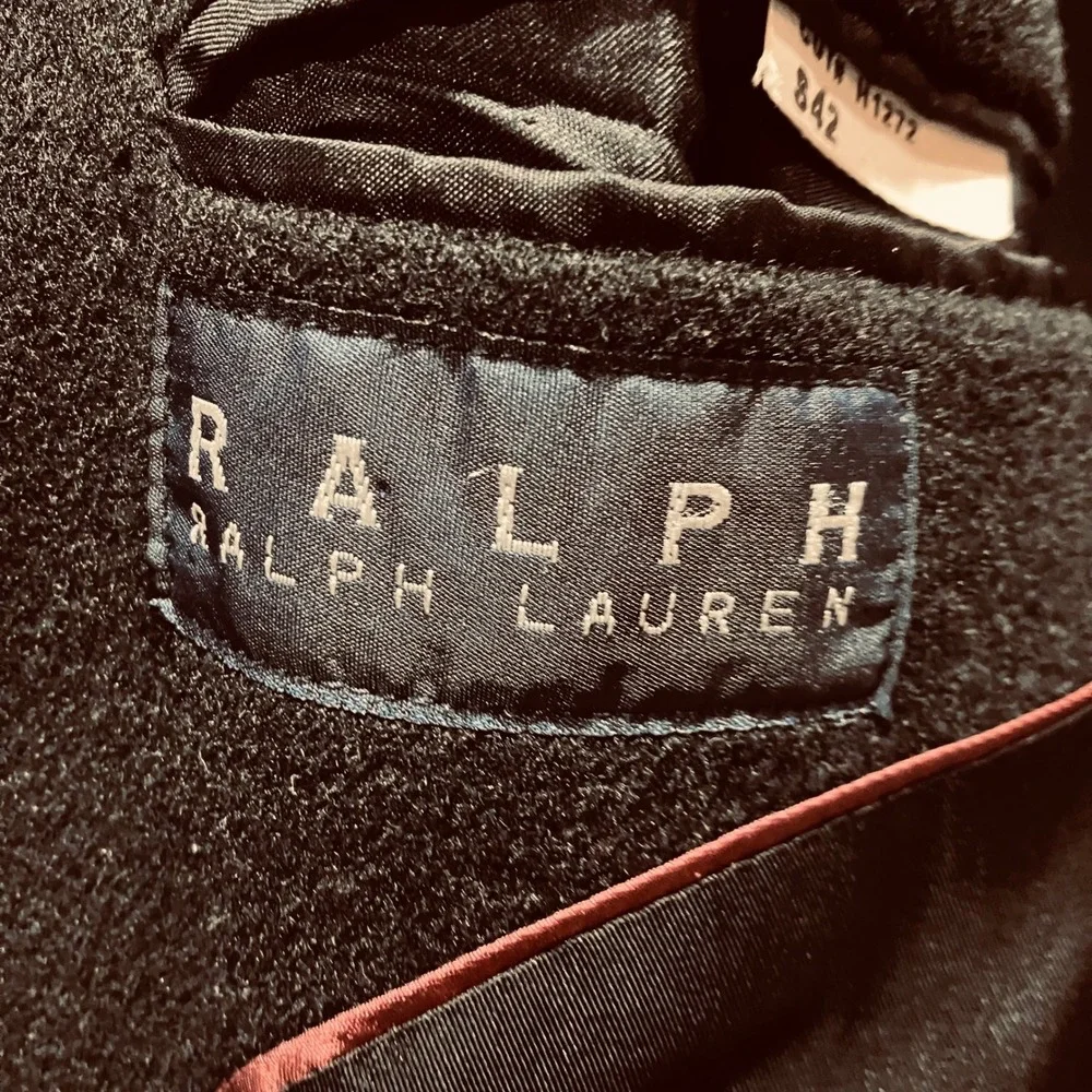 Ralph Lauren Men's Black‎ Wool Overcoat Size 42 Classic Business Style 3 Button